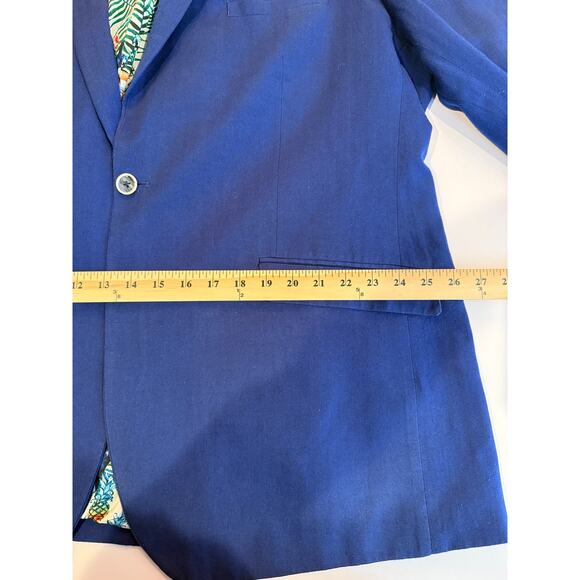 Paisley & Gray Cobalt Blue Linen Slim Suit 54R/40x32 Tropical Lining - Picture 16 of 16